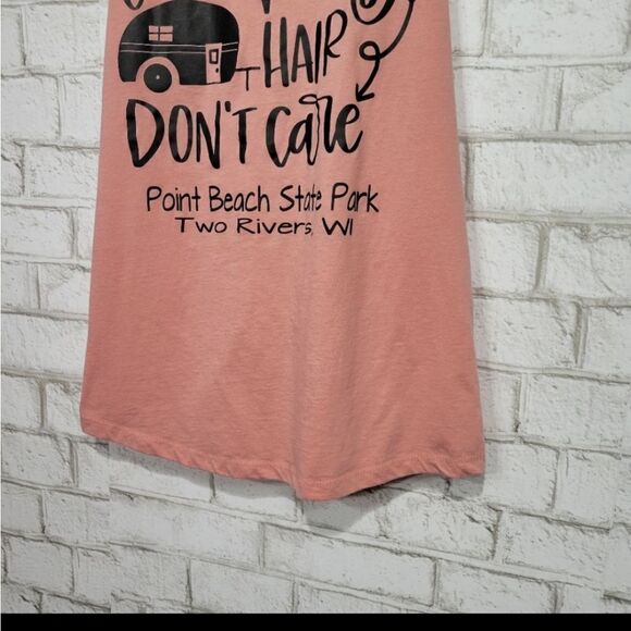 Camping Hair Don't Care graphic tank - Picture 3 of 9
